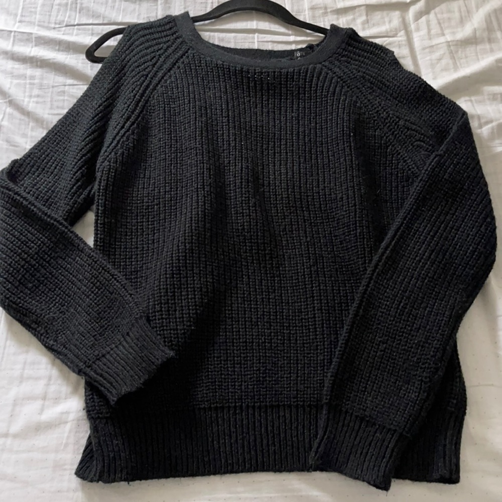 black woven top